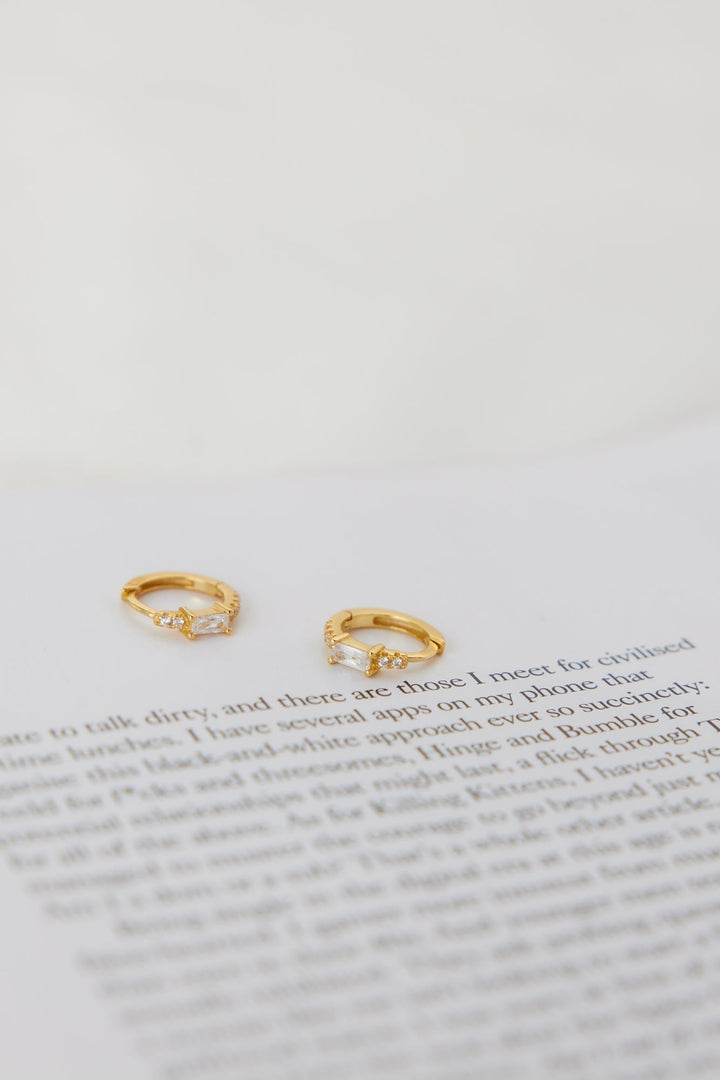 18 Karat Gold Plated Eyes To The Soul Earrings Clear Jasmine's Boutique Australia