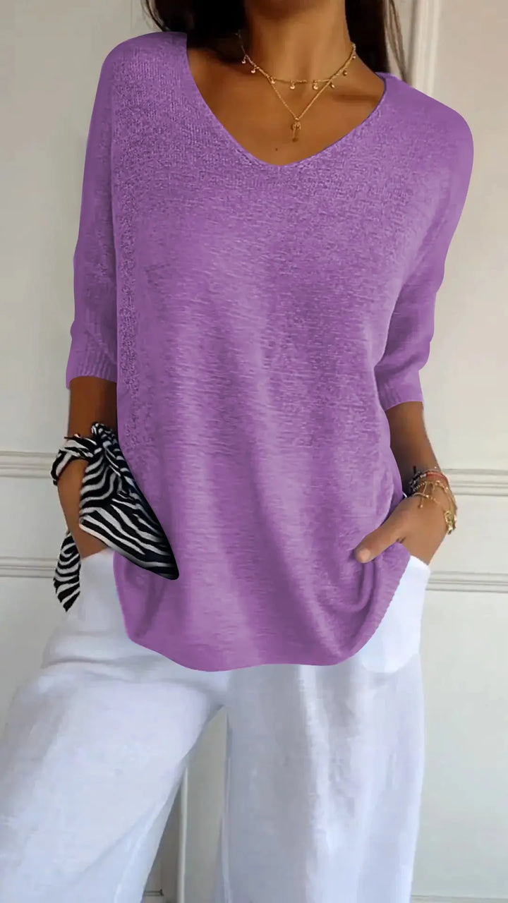 Relaxed V-Neck Knit Top Jasmine's Boutique Australia
