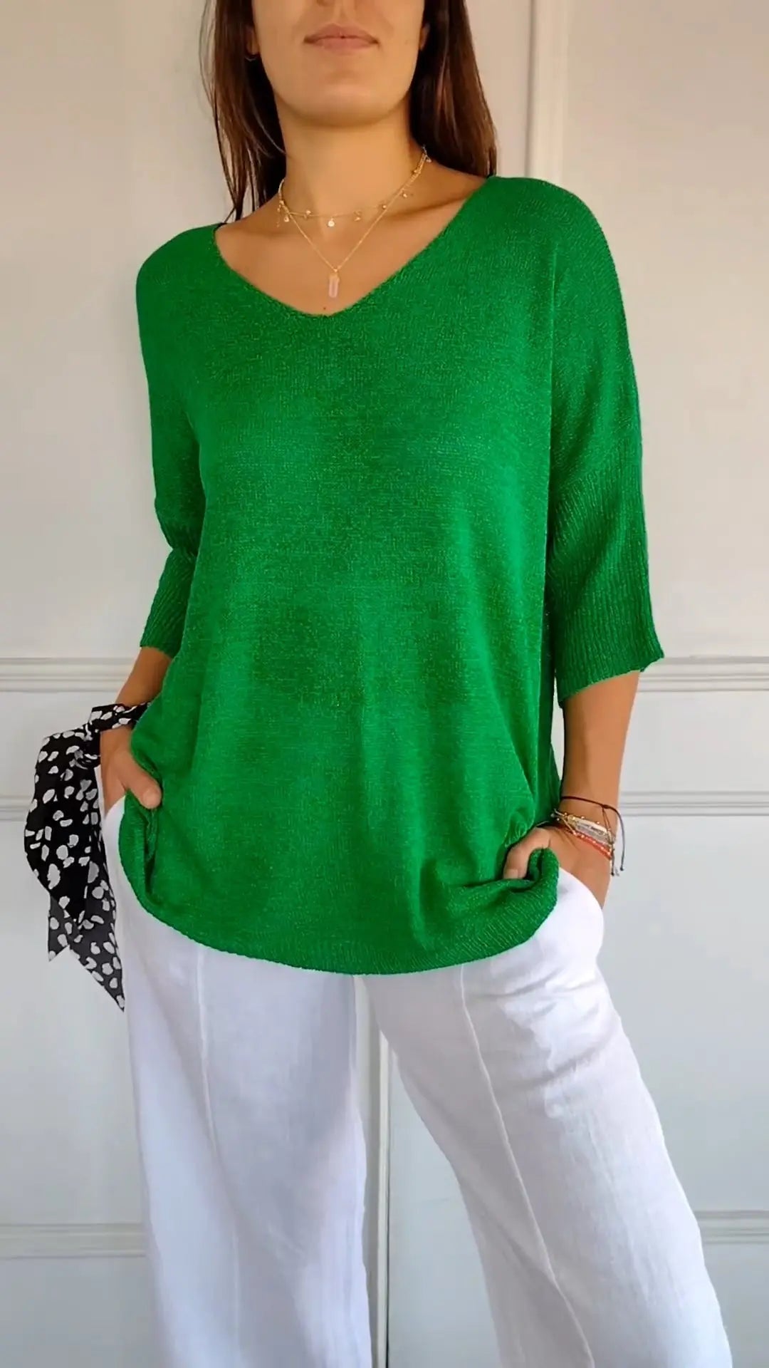 Relaxed V-Neck Knit Top Jasmine's Boutique Australia