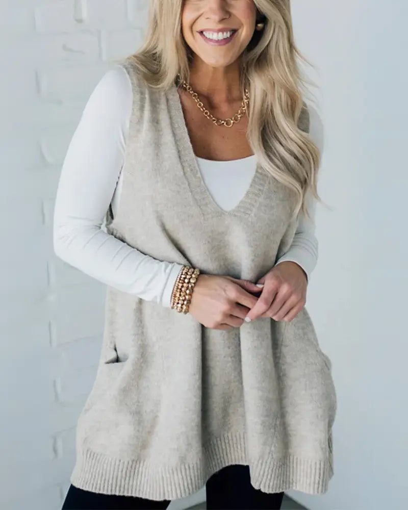 Cozy Chic Sleeveless Knit Tunic Jasmine's Boutique Australia