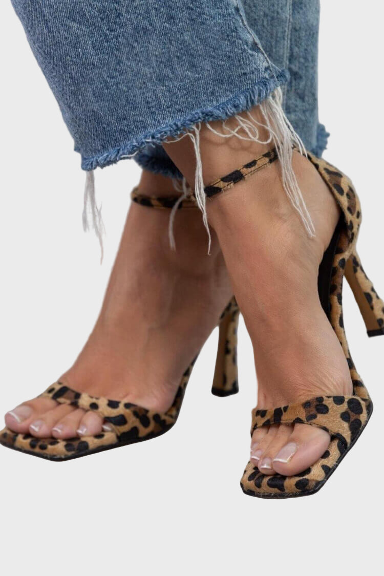 Savanna Chic Leopard Stiletto Sandals Jasmine's Boutique Australia
