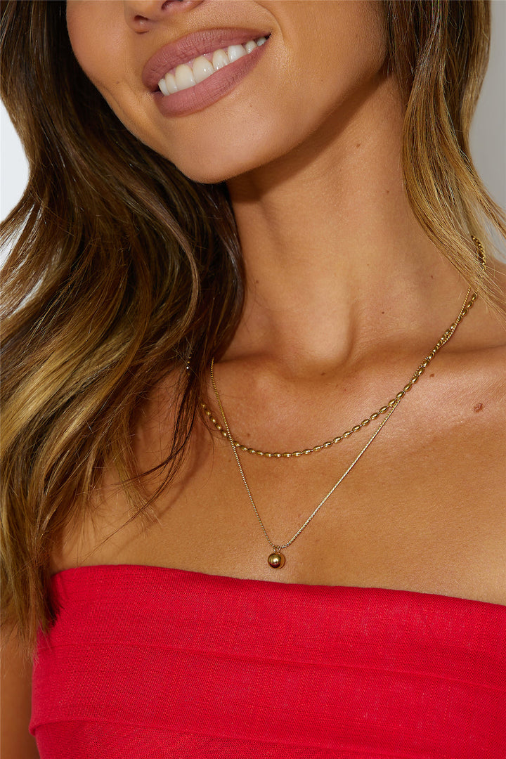 18-Carat Gold Double Chain Necklace Lover Jasmine's Boutique Australia