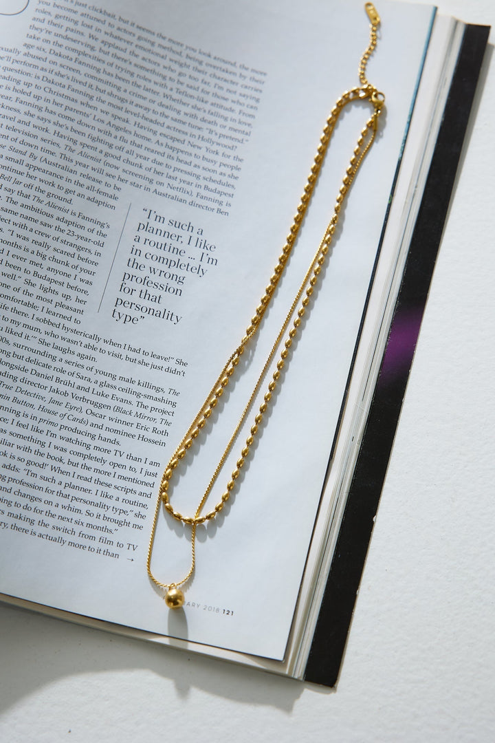18-Carat Gold Double Chain Necklace Lover Jasmine's Boutique Australia