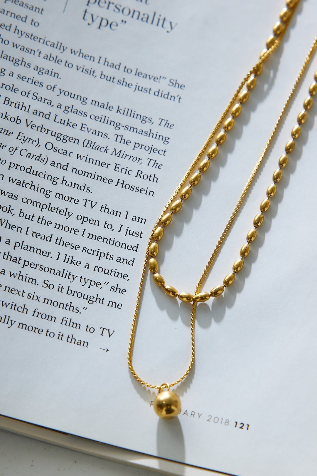 18-Carat Gold Double Chain Necklace Lover Jasmine's Boutique Australia