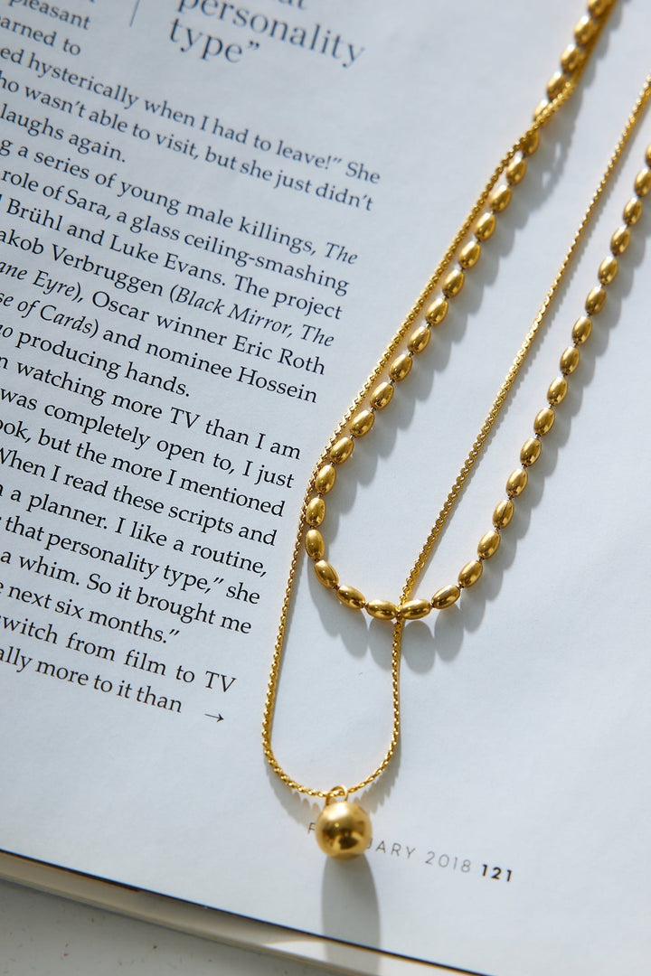 18-Carat Gold Double Chain Necklace Lover Jasmine's Boutique Australia
