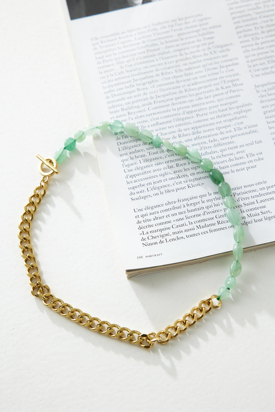 18 Karat Necklace with Hidden Letters Green Gold Jasmine's Boutique Australia