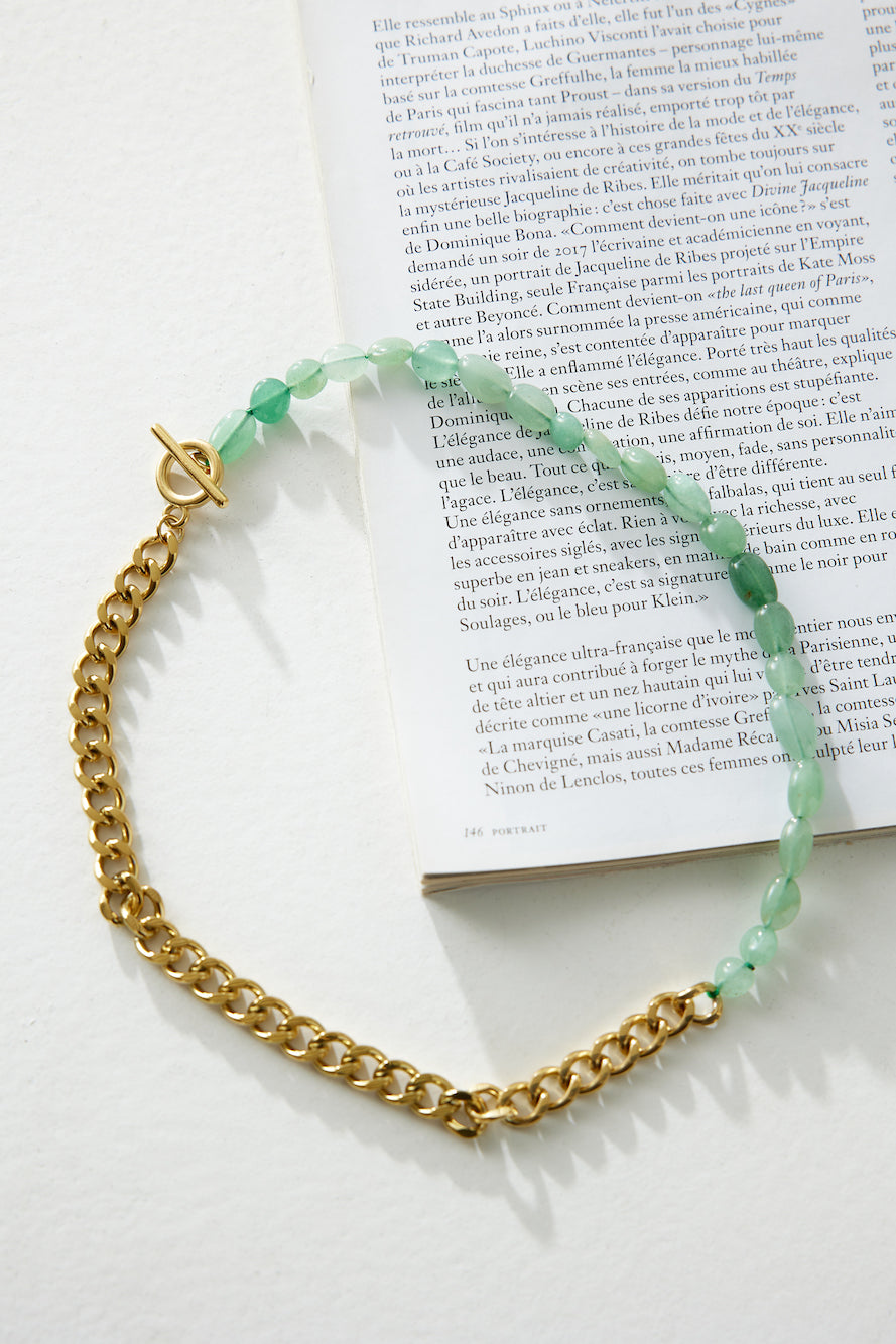 18 Karat Necklace with Hidden Letters Green Gold Jasmine's Boutique Australia