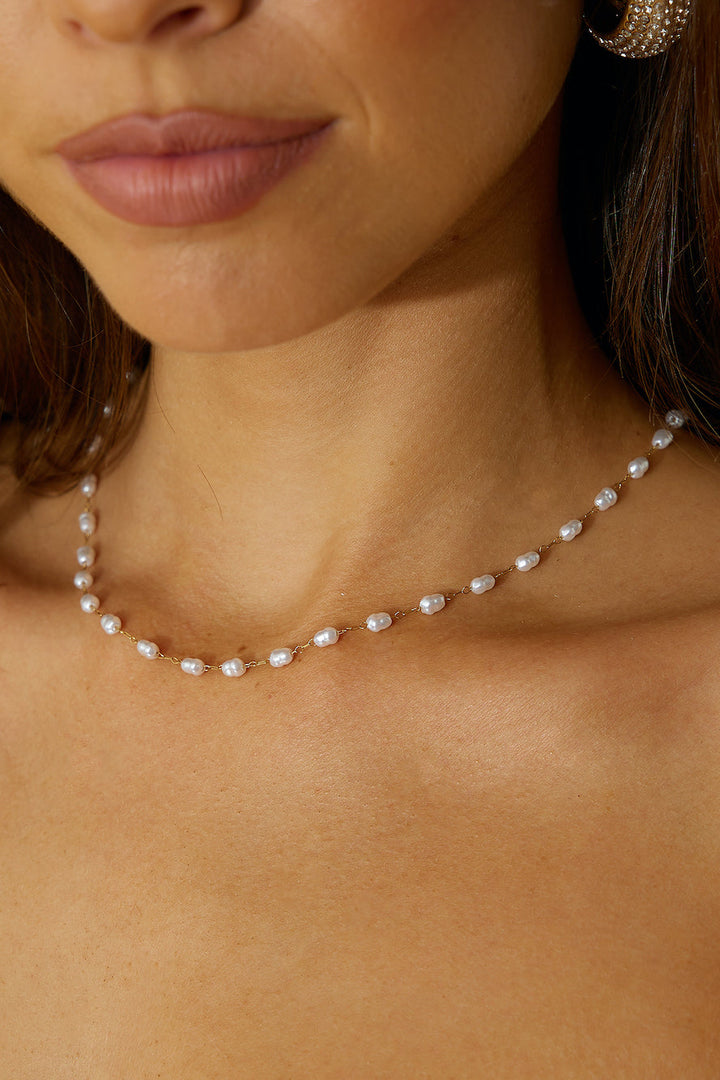 18 Karat Gold-Plated Freshwater Necklace Jasmine's Boutique Australia