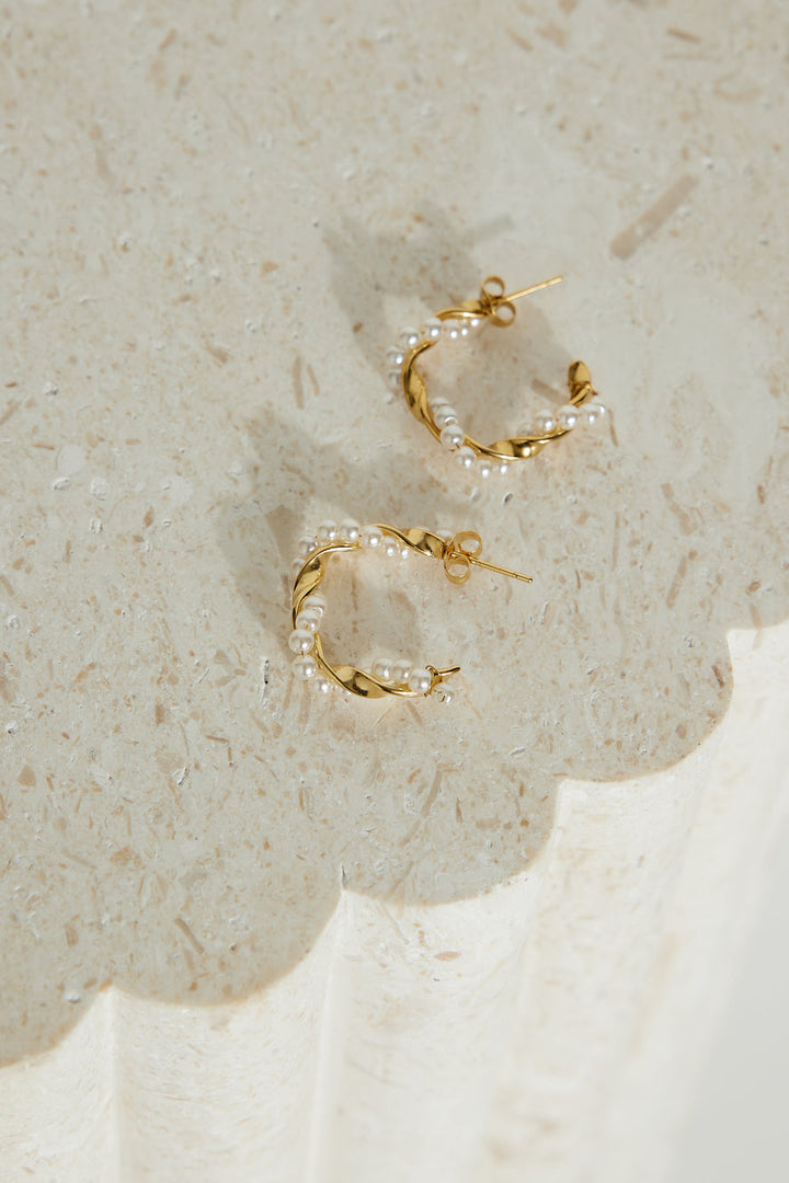 Gold-plated exotic pearl earrings in 18-karat gold Jasmine's Boutique Australia