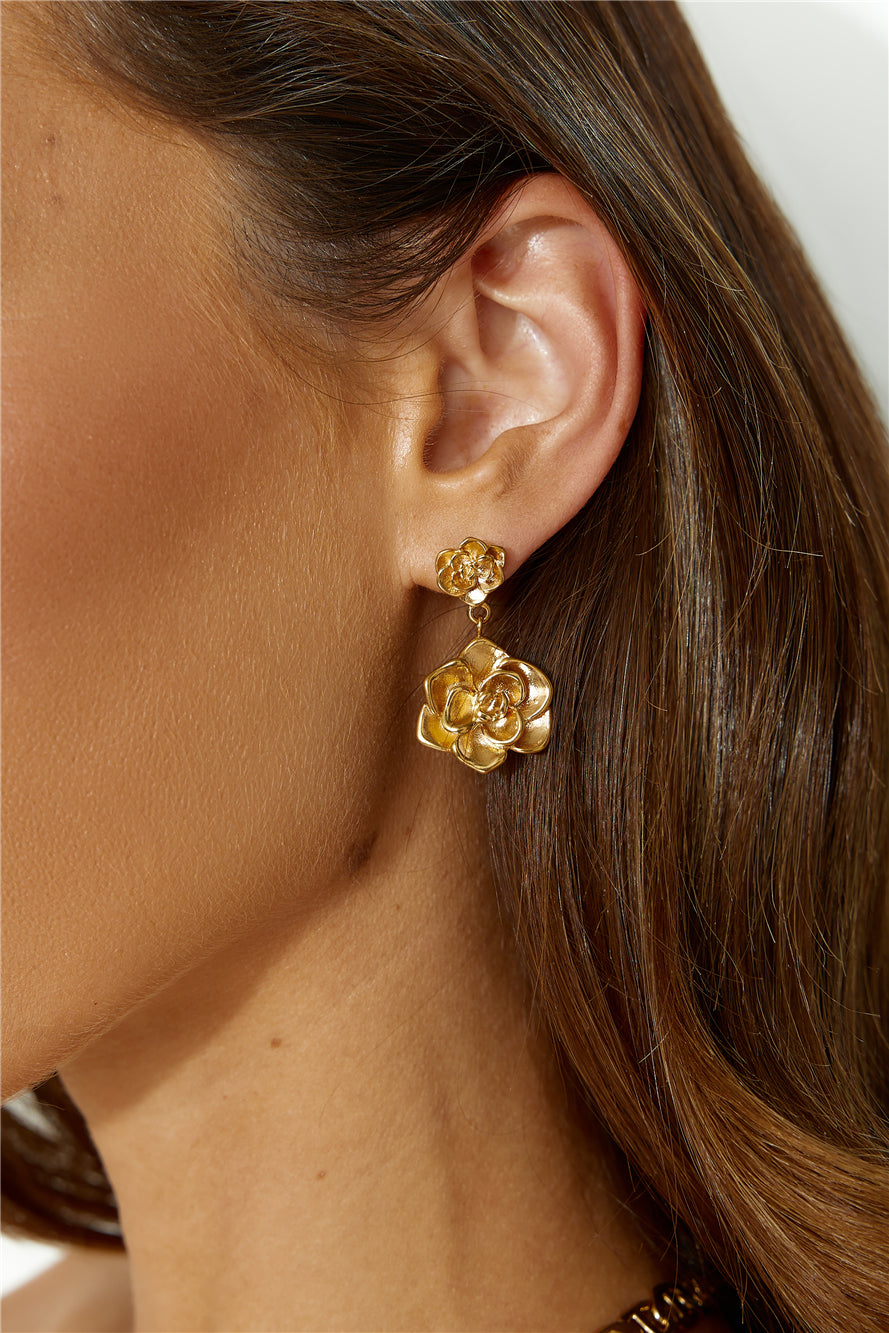 18 Karat Gold-Plated Flower Earrings Jasmine's Boutique Australia