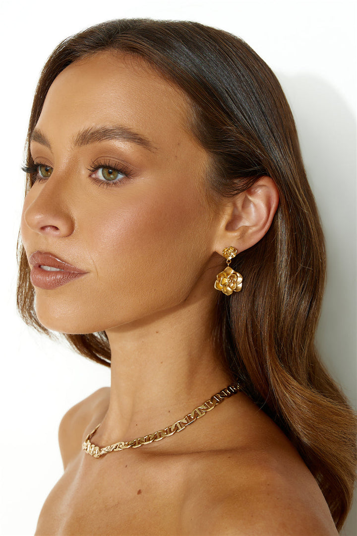 18 Karat Gold-Plated Flower Earrings Jasmine's Boutique Australia