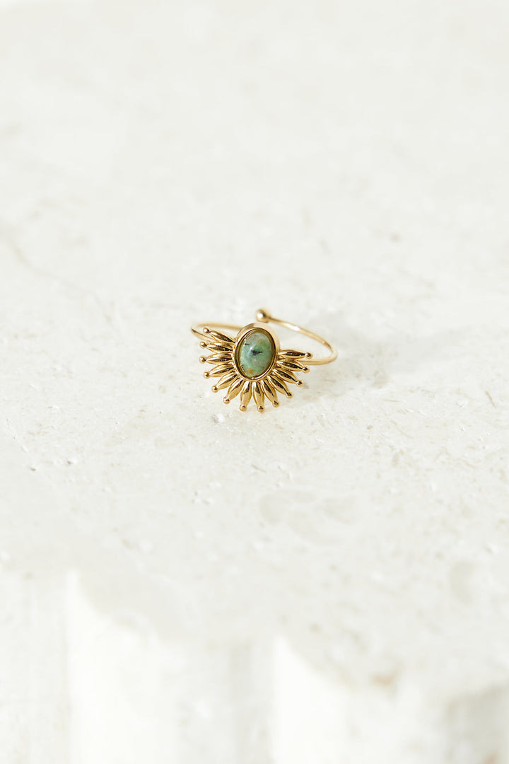 Gold-plated shiny sun ring 18 karats Jasmine's Boutique Australia