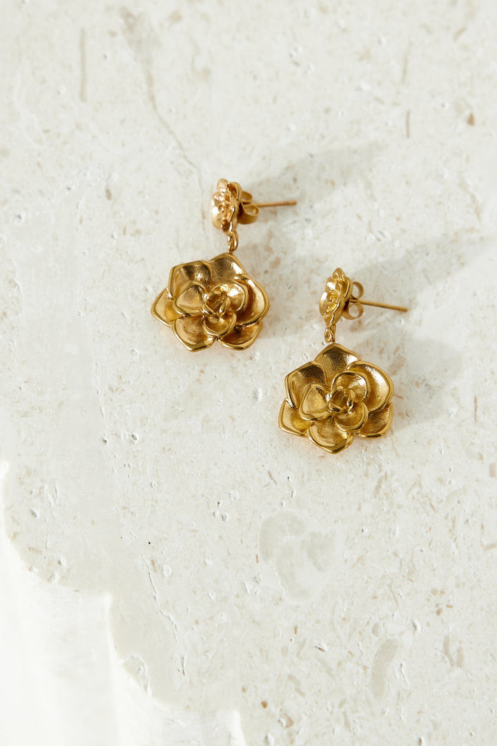 18 Karat Gold-Plated Flower Earrings Jasmine's Boutique Australia