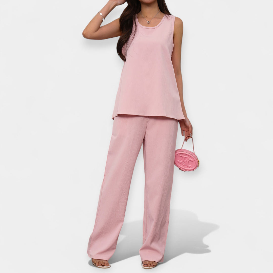 Comfortable Set with Sleeveless Top and Wide Pants Jasmine's Boutique Australia