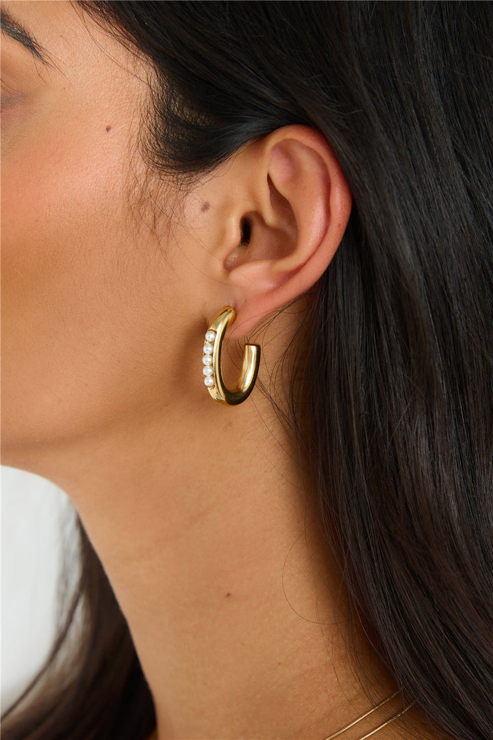 18 Karat Gold Plated Hoop Earrings Jasmine's Boutique Australia