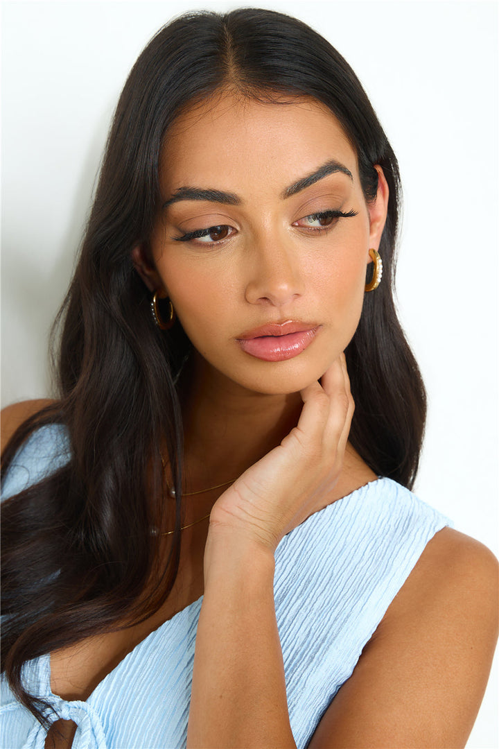 18 Karat Gold Plated Hoop Earrings Jasmine's Boutique Australia