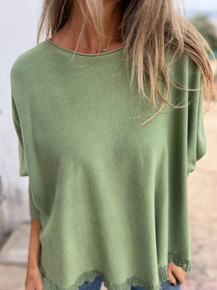 Soft Elegance Fringe Hem Knit Top Jasmine's Boutique Australia