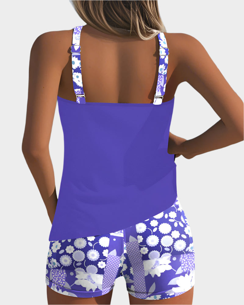 Comfortable Two-Piece Swimsuit with Floral Design Jasmine's Boutique Australia