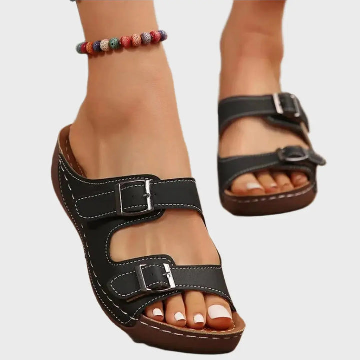 ComfortEase Double Buckle Slide Sandals Jasmine's Boutique Australia