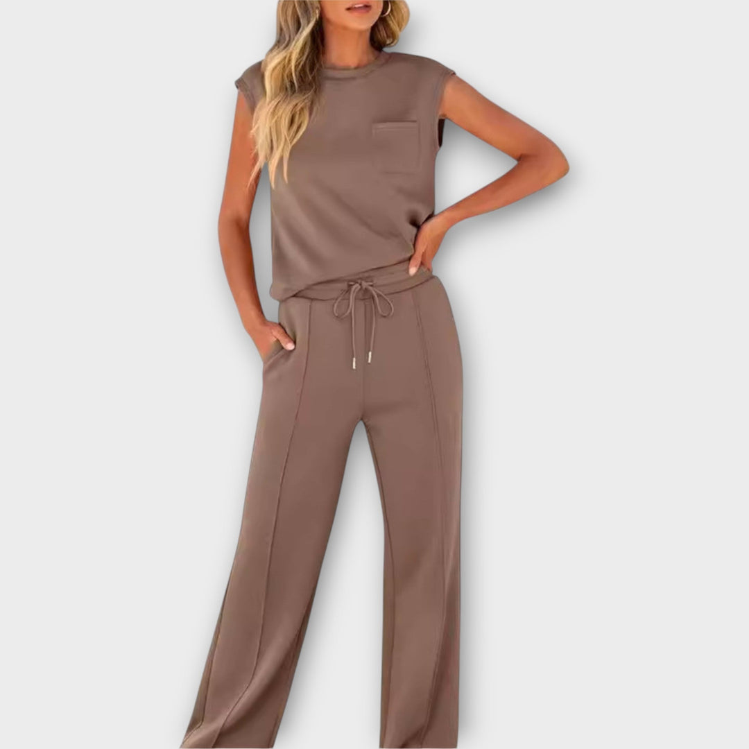 Sleeveless top and pants set with drawstring Jasmine's Boutique Australia