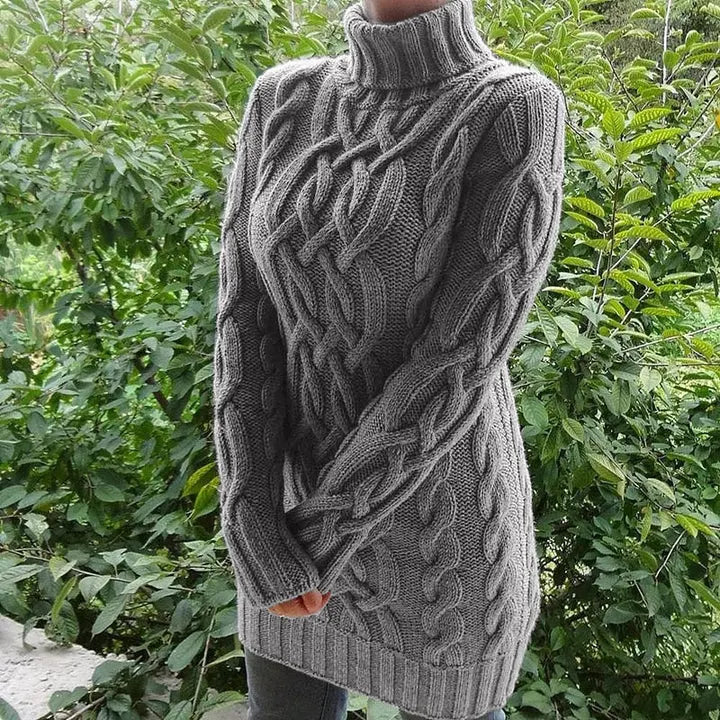 Midnight Cable Knit Turtleneck Dress Jasmine's Boutique Australia