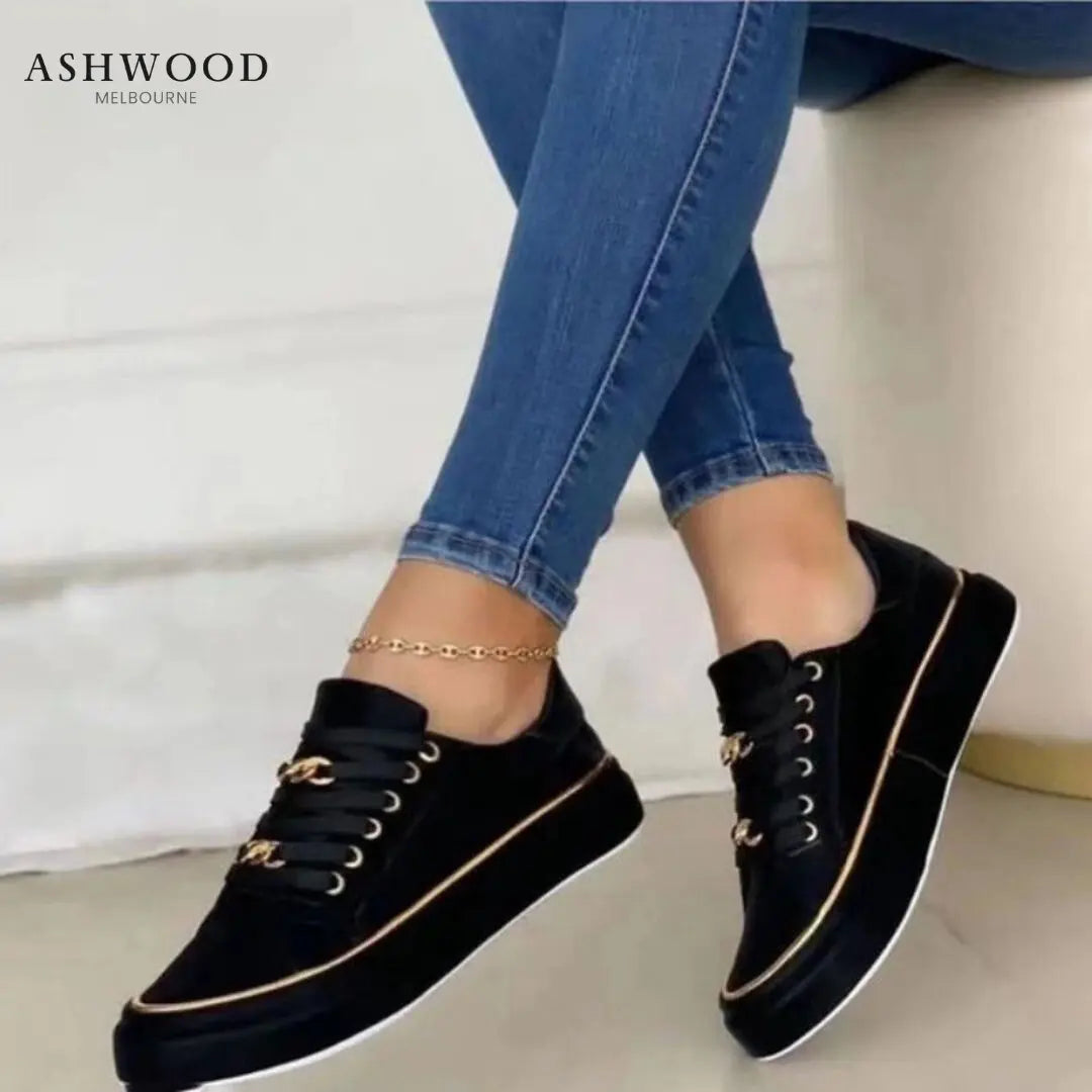 Luxe Gold Accent Sneakers Jasmine's Boutique Australia