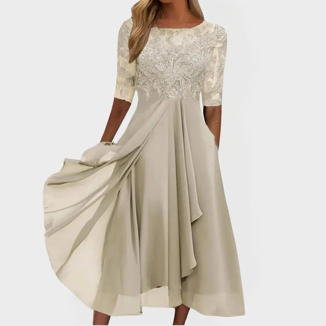 Embroidered Dress with Lace and Romantic Feel Jasmine's Boutique Australia