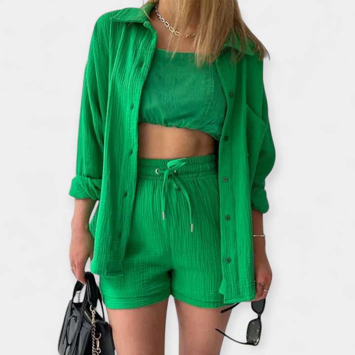 Bicolor Summer Top and Shorts Set Jasmine's Boutique Australia