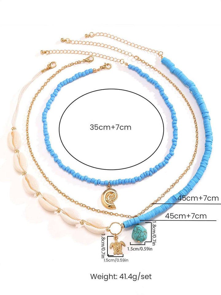 Bora Bora Shell Necklace in Multi-Layered Gold Jasmine's Boutique Australia
