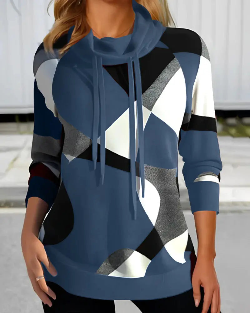 Abstract Elegance Cowl Neck Top Jasmine's Boutique Australia