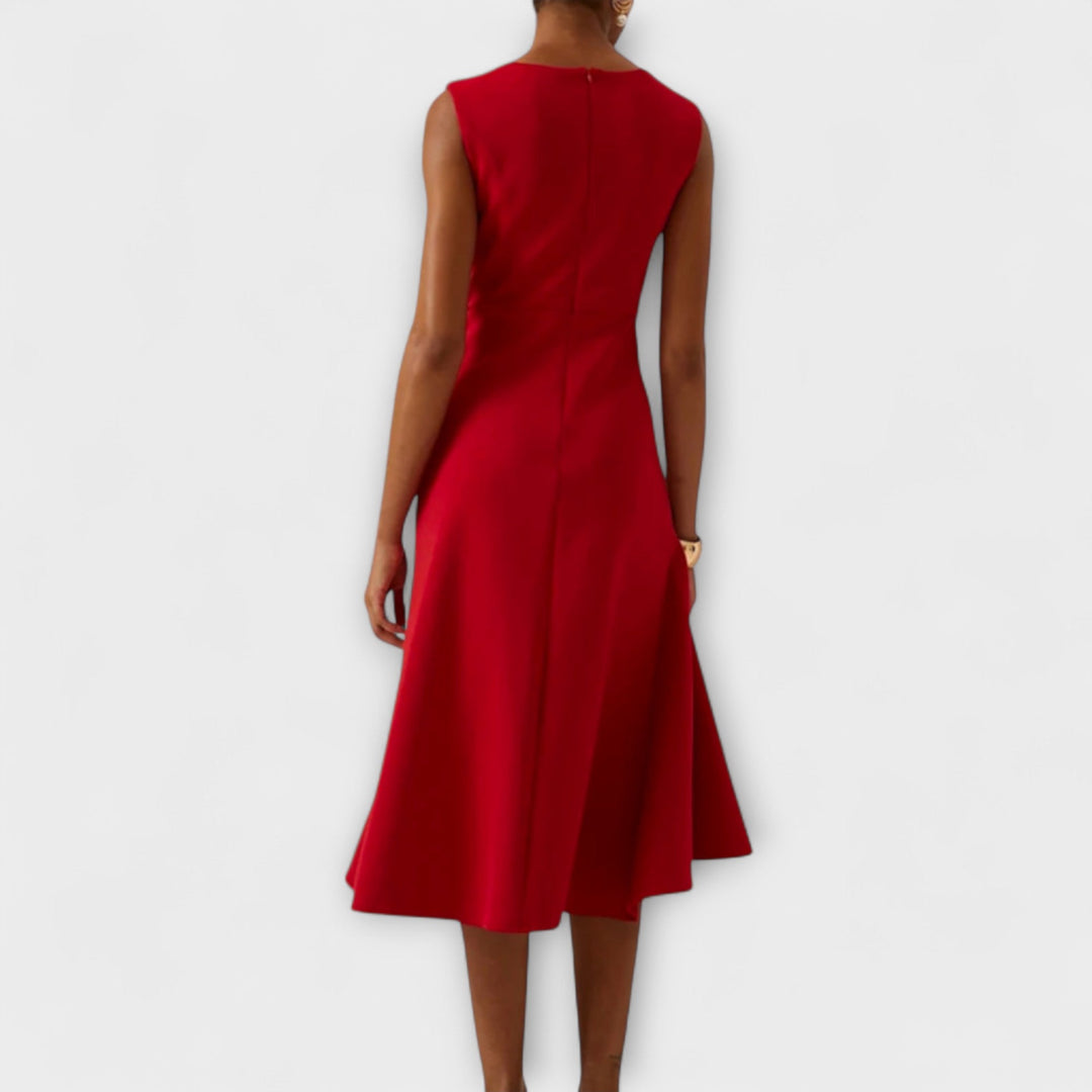 Juliette – Asymmetrical Draped Midi Dress Jasmine's Boutique Australia