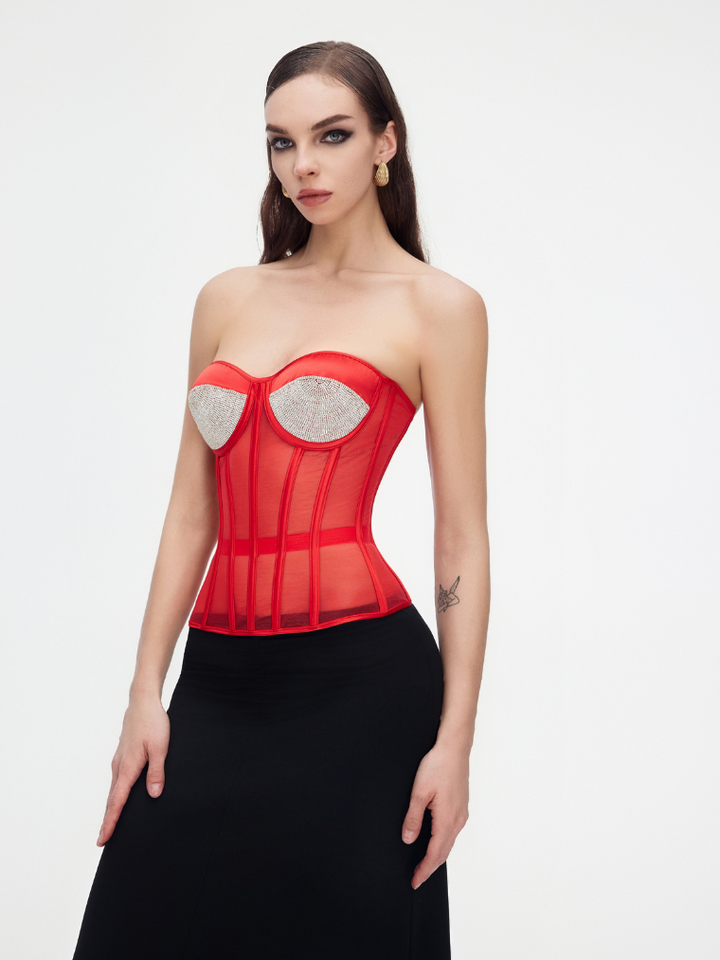 Crimson Spark Bustier Corset Jasmine's Boutique Australia