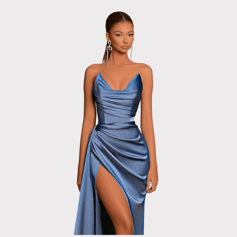 Celeste | Satin Split Sleeveless Maxi Dress Liora Lane Boutique