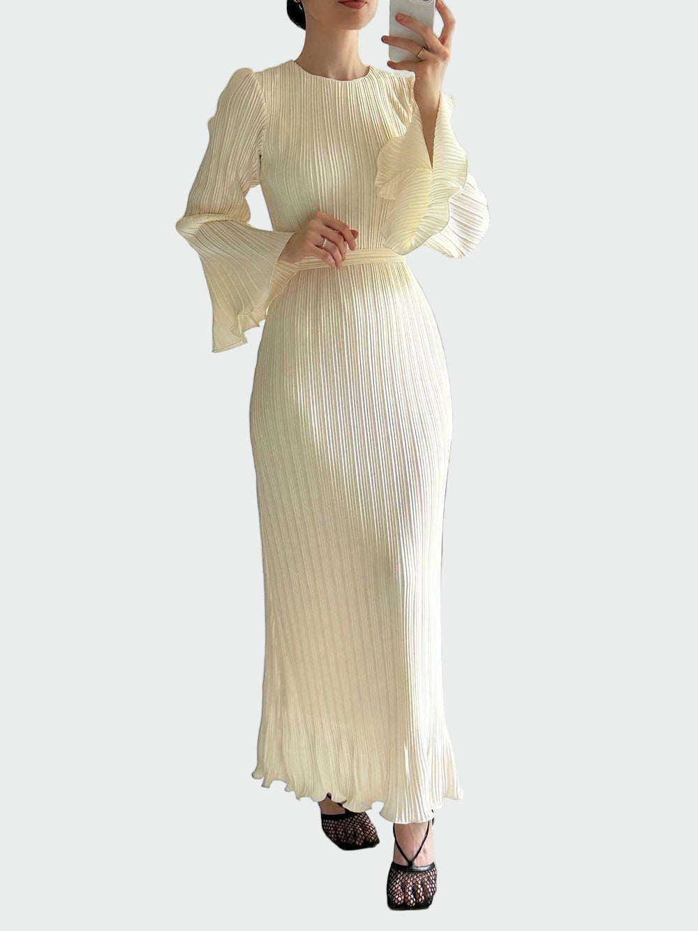 Pleated Bell Sleeve Maxi Dress Jasmine's Boutique Australia