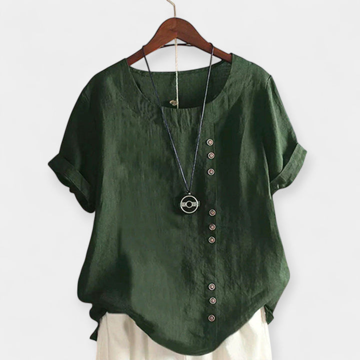Short-Sleeve Button-Up Blouse Jasmine's Boutique Australia