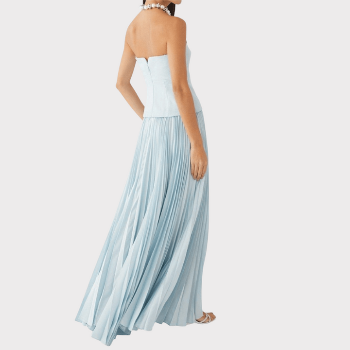 Clara | Off-Shoulder Pleated Maxi Dress Liora Lane Boutique