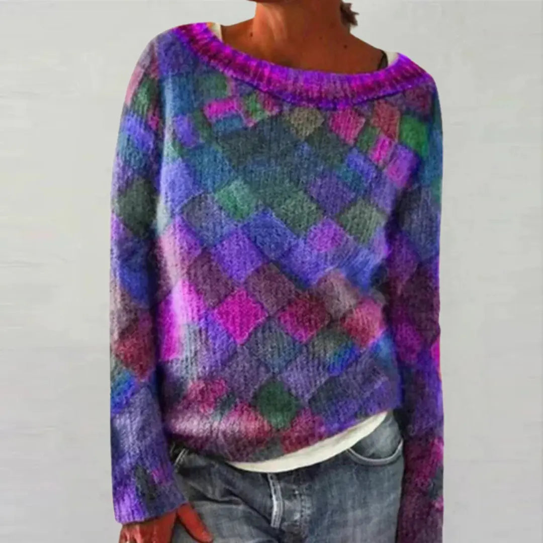 Aurora Patchwork Knit Sweater Jasmine's Boutique Australia