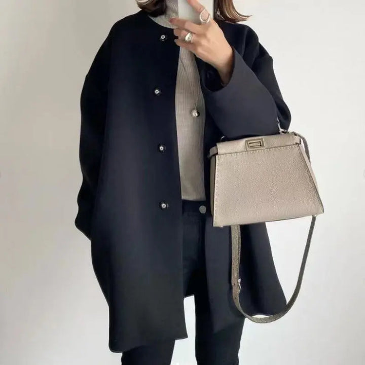 Ébène Minimalist Wool-Blend Coat Jasmine's Boutique Australia