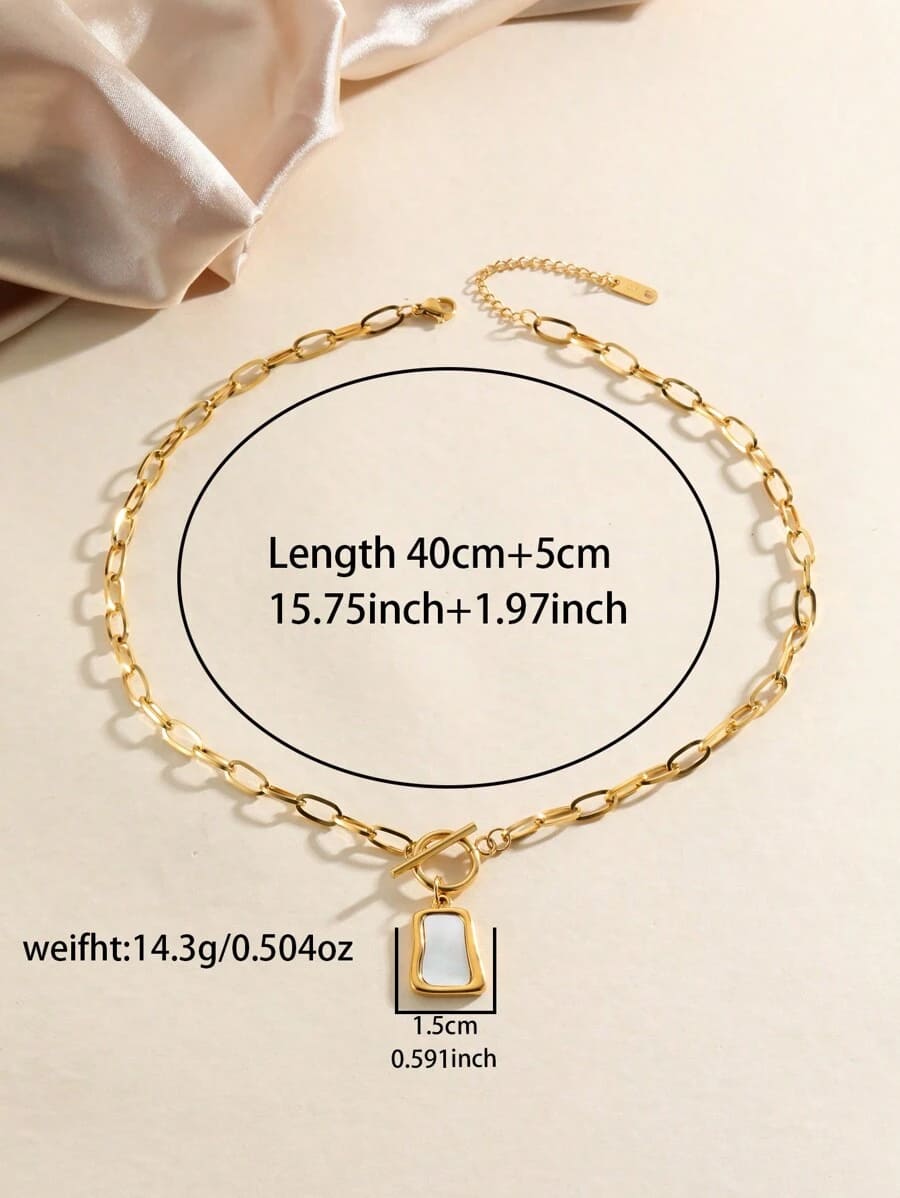 Gold-Plated Geometric Square Necklace Jasmine's Boutique Australia