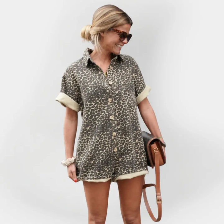 Full-Length Jumpsuit with Leopard Print Jasmine's Boutique Australia