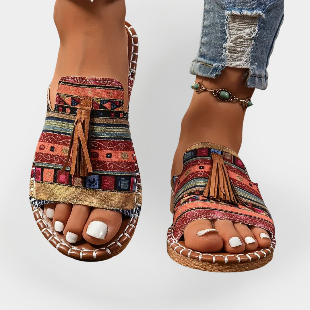 Handmade Impressive Sandals with Fringes Liora Lane Boutique