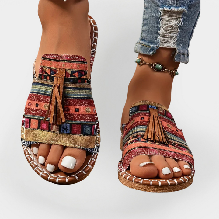 Handmade Impressive Sandals with Fringes Liora Lane Boutique