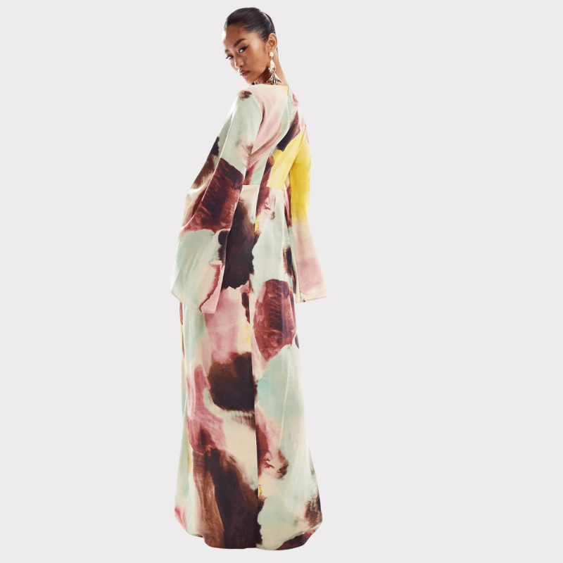 Dana | Watercolour Print Twist-Front Maxi Dress Liora Lane Boutique