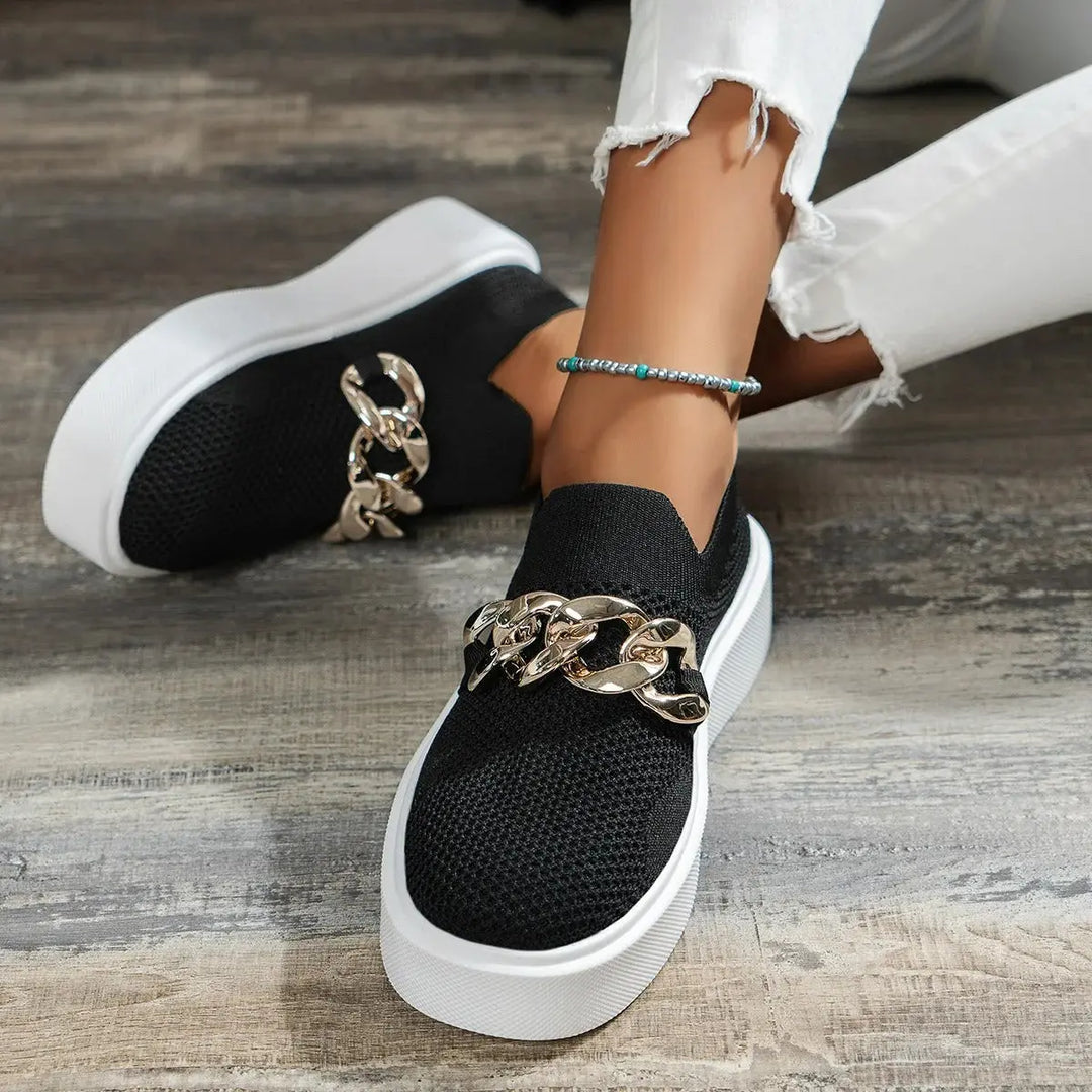 "Urban Luxe Chain Slip-Ons" Jasmine's Boutique Australia