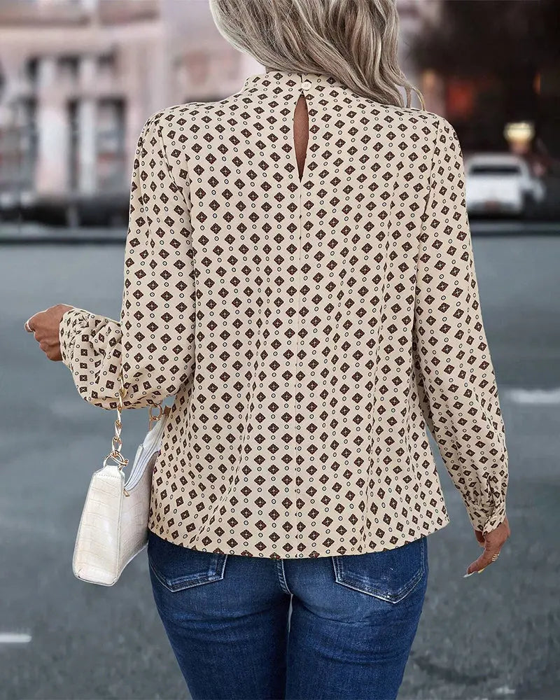 Vintage Charm Geometric Blouse Jasmine's Boutique Australia