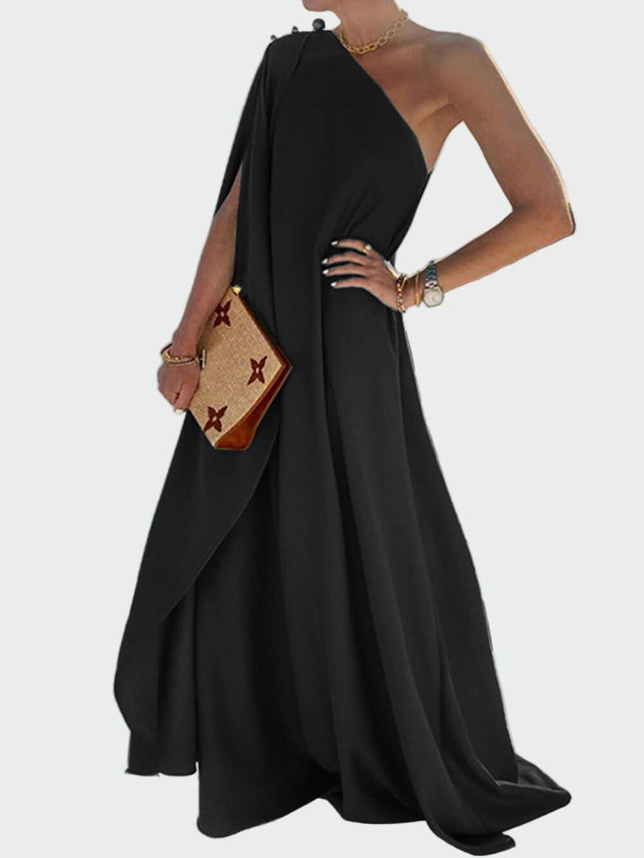 Solid Color One Shoulder Maxi Dress Jasmine's Boutique Australia