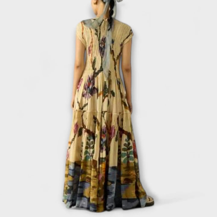 Pleated Printed Maxi Dress Jasmine's Boutique Australia