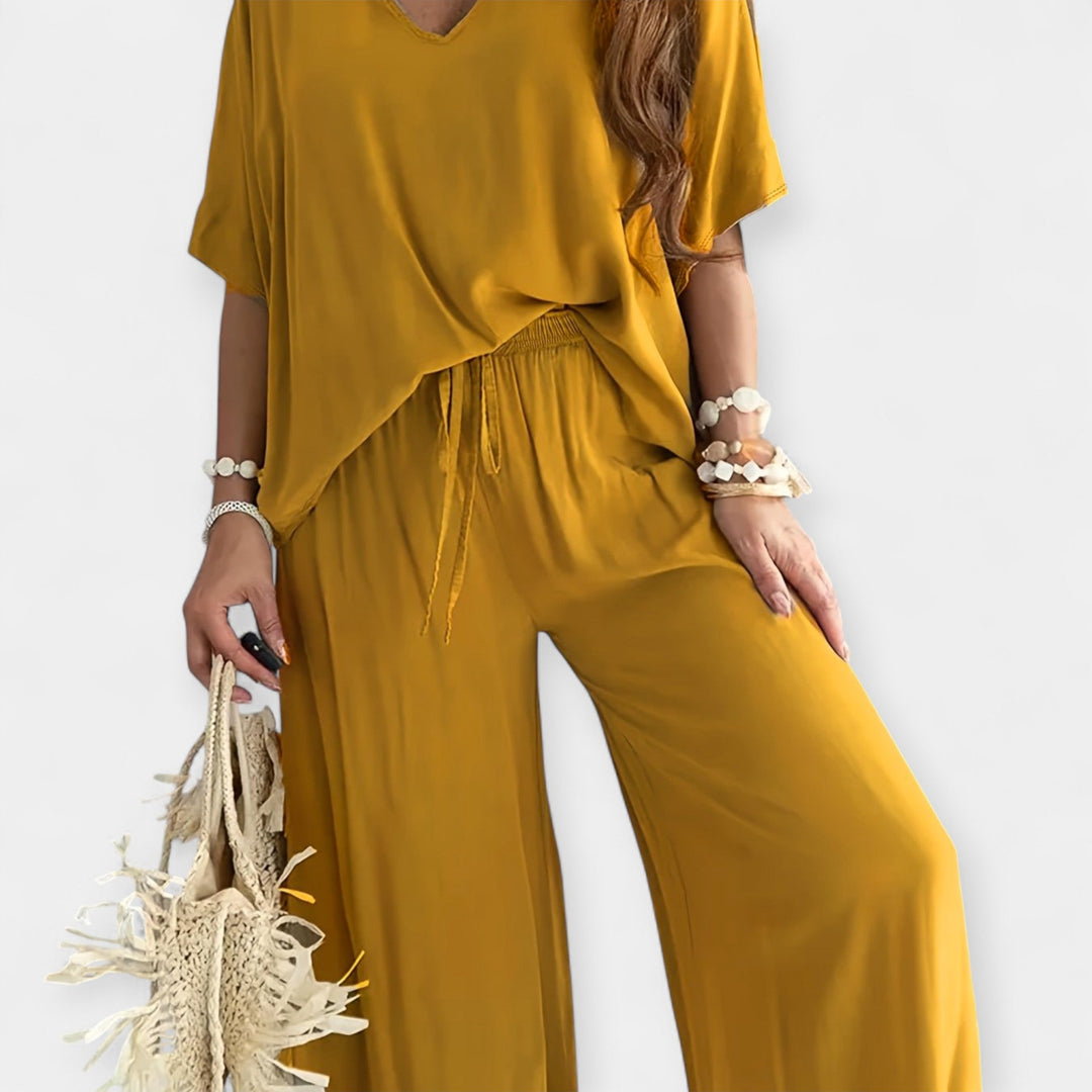 Airy Set with Wide Pants and Loose Blouse Jasmine's Boutique Australia