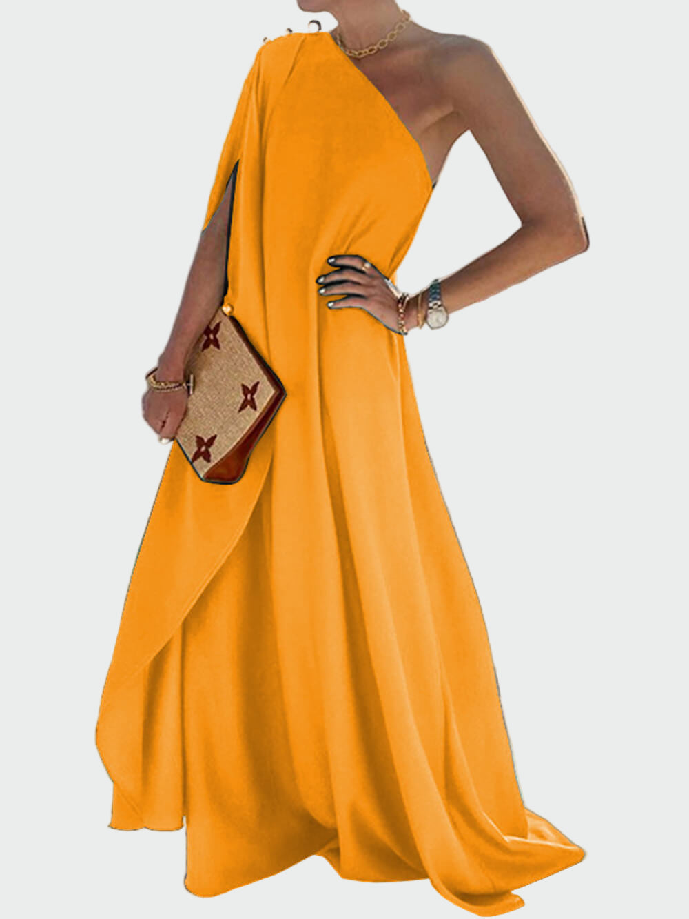 Solid Color One Shoulder Maxi Dress Jasmine's Boutique Australia