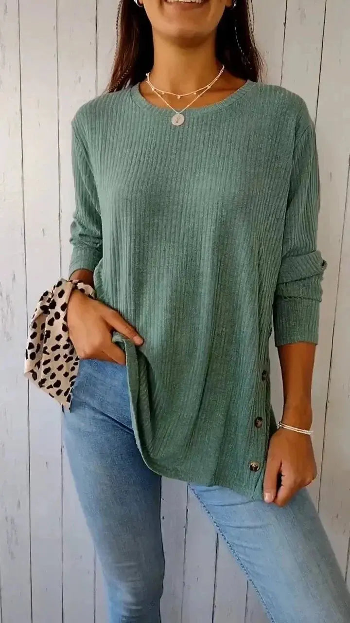 Soft Blush Ribbed Long Sleeve Top Jasmine's Boutique Australia